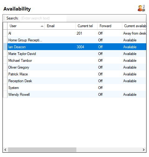 Availability page